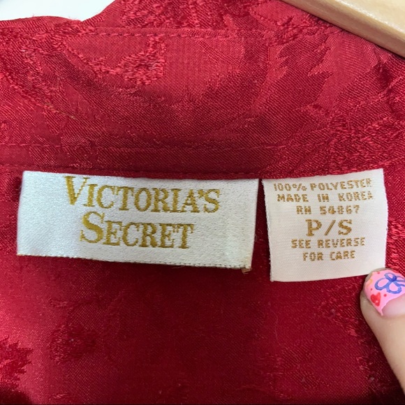 Vintage Victoria’s Secret Red Paisley Sleep Shirt Women’s Size Small - Picture 3 of 9